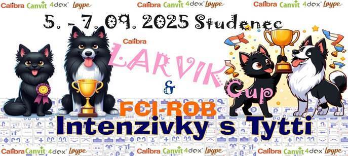 Může jít o malůvku text, kde se píše Calibra Canvit 4dox Leype Calibra Canvit 4dox Leype Calibra Canvit 4dox Leype 5. m 7. 2025 Studanee LARVIKE Calibra LAR & VIKE Cup FCI-ROB Intenzivky S:Tytti + ቦቦ ባባ ቦቦ ገባ 正 1 Calibra Canvit 4dox® Loype Calibra CalibraCanvit4dox Canvit 4dox Loype ባቦ Calibra Canvit 4dox Leype